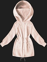 Vlněná bunda z alpaky světle lososová (W017#)