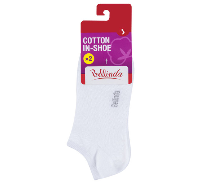 Dámské krátké ponožky 2 páry COTTON IN-SHOE SOCKS 2x - BELLINDA - bílá
