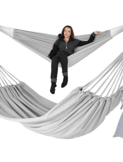 ZAHRADNÍ HOUPACÍ SÍŤ PRO 2 OSOBY 200X150 CM S KRYTEM ŠEDÁ 1039053