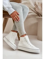 Dámské Zateplené Tenisky Z Eko Kůže Big Star OO274788 Bílé Dámské Zateplené Tenisky Z Eko Kůže Big Star OO274788 Bílé