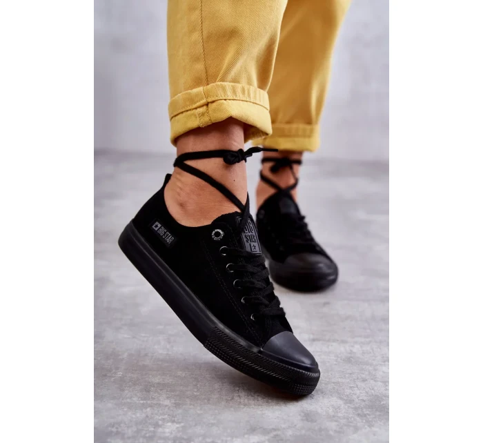 Dámské nízké Materiál tenisky Big Star KK274009 Černá Dámské nízké Materiál tenisky Big Star KK274009 Černá