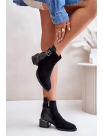 Elegantní kotníkové boty na podpatku zateplené černé Elegantní kotníkové boty na podpatku zateplené černé