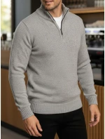 Pánský svetr se stojáčkem světle šedý Dstreet model 21995566 - FashionStreet