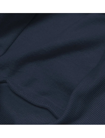 Tmavě modrá dámská tepláková mikina se stahovacími lemy model 17038512 - J.STYLE