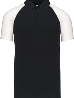 Kariban K 226 Baseballové piqué polo 20.K226 black/light grey/white