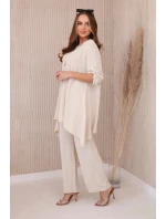 Sada halenky + kalhot s přívěskem béžový Sada halenky + kalhot s přívěskem béžový