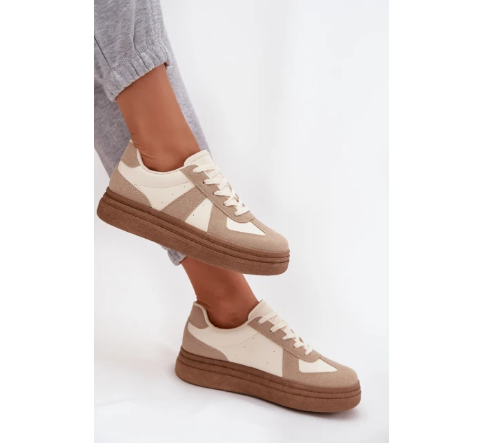 Dámské tenisky na platformě tmavě béžové Dovina