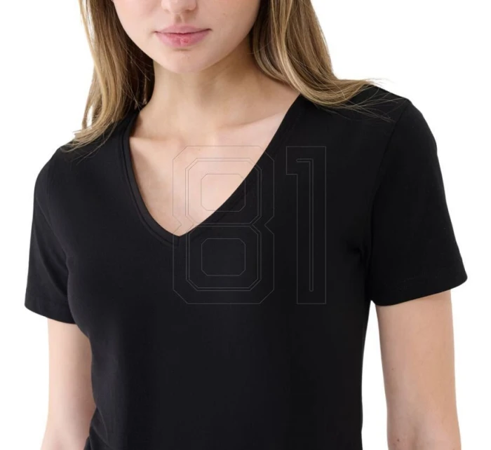 Dámské Slim fit tričko 4FWSS25TTSHF1990 20S Černá - 4F