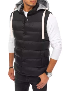 Pánská vesta s kapucí černá Dstreet TX3936