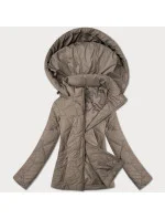 Tenká béžová dámská prošívaná bunda s kapucí model 21001841 - J.STYLE Tenká béžová dámská prošívaná bunda s kapucí model 21001841 - J.STYLE