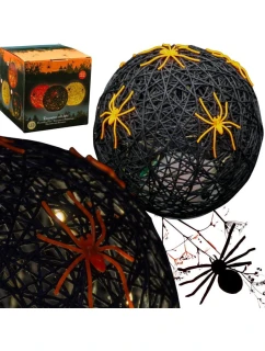 DEKORATIVNÍ KOULE VEDLA PAVOUK LAMPA 15CM HALLOWEEN ČERNÁ