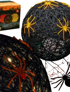 DEKORATIVNÍ KOULE VEDLA PAVOUK LAMPA 15CM HALLOWEEN ČERNÁ