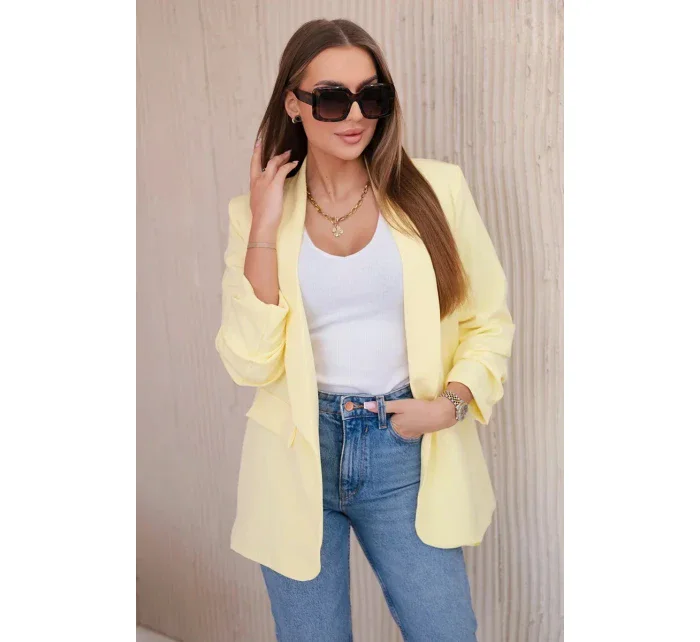 Sako s klopami elegantní žluté