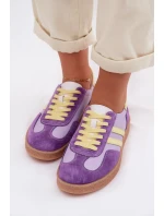 Kožené Dámské Tenisky LR61-7059 Fialové Kožené Dámské Tenisky LR61-7059 Fialové