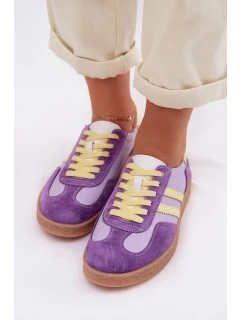 Kožené Dámské Tenisky LR61-7059 Fialové