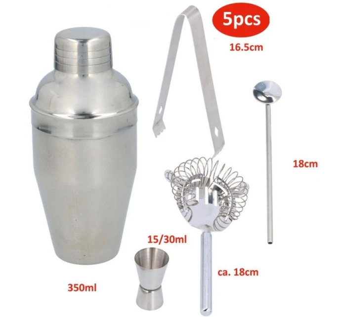 BARMANSKÁ SADA 5 KUSŮ ŠEJKRŮ NA NÁPOJE ALPINA