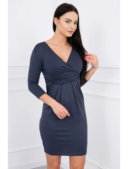 Přiléhavé šaty s model 18741966 poprsí v grafitové barvě - K-Fashion