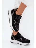 Dámské Zamszové Sneakersy Big Star OO274A312 HI-POLY SYSTEM Černé Panther Dámské Zamszové Sneakersy Big Star OO274A312 HI-POLY SYSTEM Černé Panther