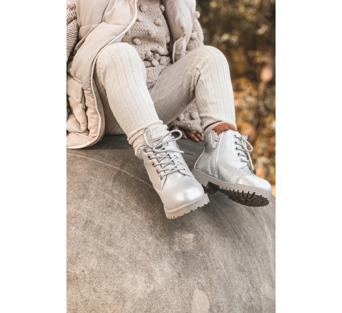 práškové stříbrné teplé Dětské boty traper Dexter práškové stříbrné teplé Dětské boty traper Dexter