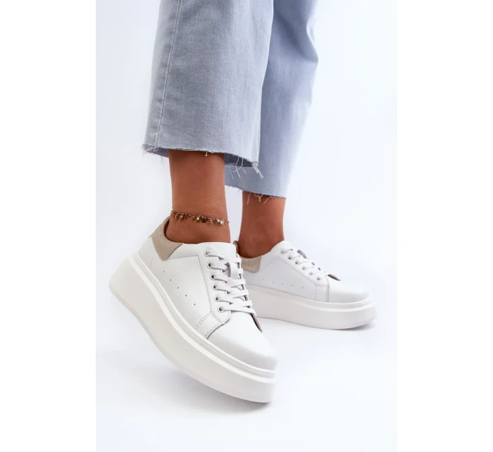 D&A Dámské Tenisky na platformě Bílé D&A Dámské Tenisky na platformě Bílé