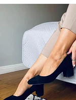 Dámské lodičky na sloupkovém podpatku LL-270P černá - Seastar