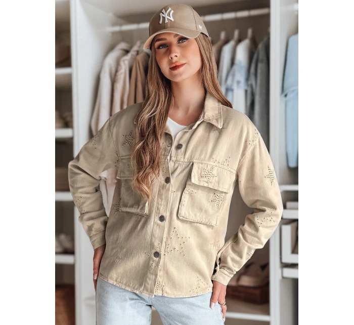 Dámská přechodná bunda v jedné velikosti v hvězdách STRASHINE hnědá FashionStreet TY4847 Dámská přechodná bunda v jedné velikosti v hvězdách STRASHINE hnědá FashionStreet TY4847