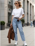 Dámské džíny balonového střihu s páskem FashionStreet UY2881