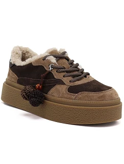Kožené zateplené polobotky na platformě, model 22349985