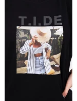 Halenka s potiskem Tide černá Halenka s potiskem Tide černá