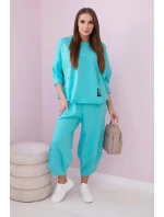 Bavlněná mikina kalhoty set mincovna Bavlněná mikina kalhoty set mincovna