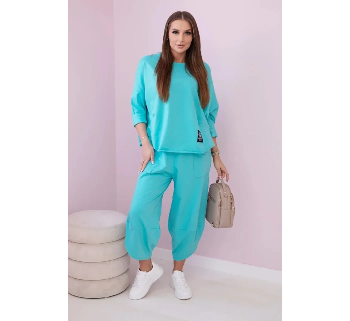 Bavlněná mikina kalhoty set mincovna Bavlněná mikina kalhoty set mincovna