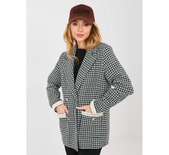 Marynarka LK MA model 21902628 czarno zielony - FPrice Marynarka LK MA model 21902628 czarno zielony - FPrice