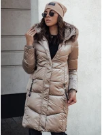 Dámská prošívaná zimní bunda s kapucí ULTRAWAY camel FashionStreet TY4643