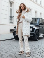 Dámská zimní bunda VIRELIA prošívaná s kapucí bílá FashionStreet TY4938