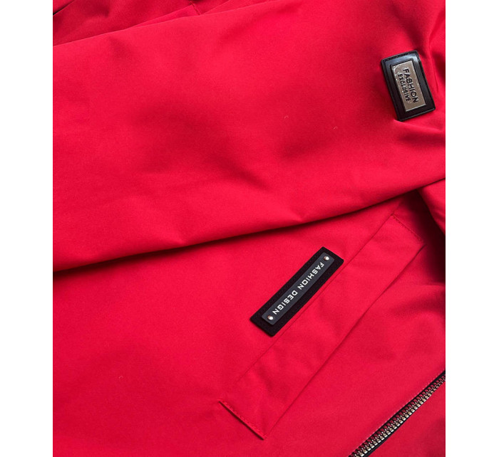 Jednoduchá červená dámská bunda model 17249686 - S'WEST