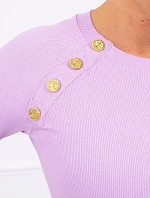 Šaty s ozdobnými knoflíky fialové