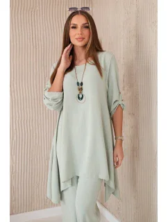 Sada halenky + kalhot s přívěskem tmavá máta