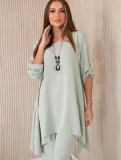 Sada halenky + kalhot s přívěskem tmavá máta