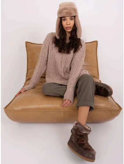 Sweter BA SW ciemny bezowy model 19018648 - FPrice Sweter BA SW ciemny bezowy model 19018648 - FPrice
