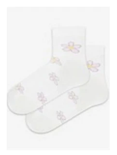 TENKÉ PONOŽKY BARVA 2-6 LET DÍVKY BÍLÉ 24-26