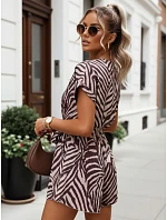 Dámský letní overal s vázáním v pase cappuccino FashionStreet EY2645