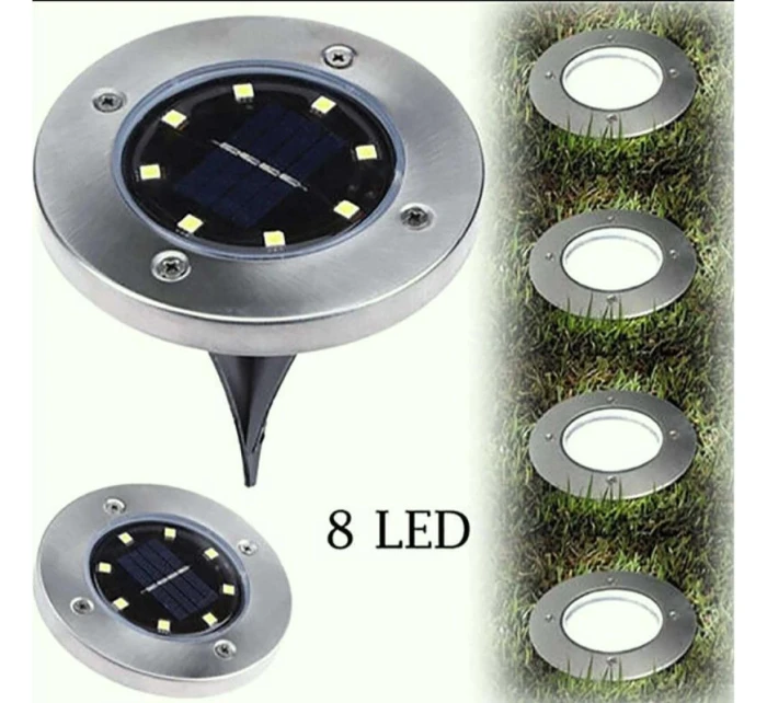 SOLÁRNÍ LAMPA 8 LED SMD PRO PROLOMENÍ KPL.4PCS