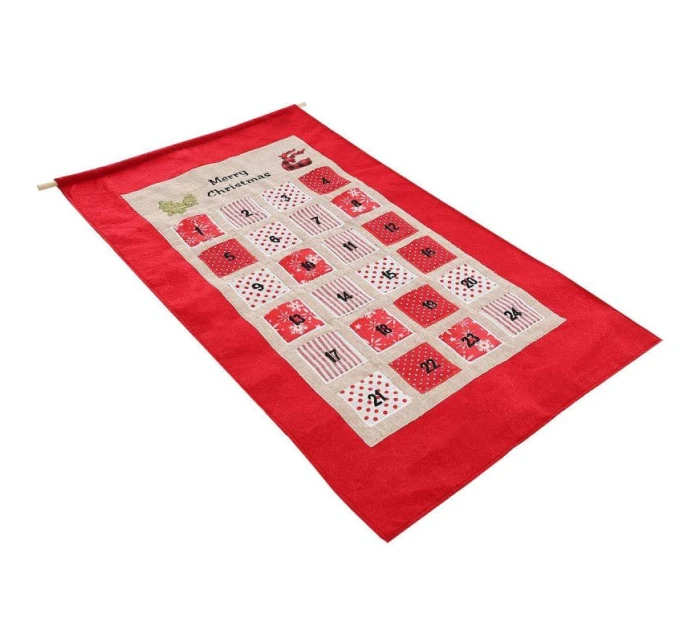 ADVENTNÍ KALENDÁŘ 56x87CM ČERVENÝ