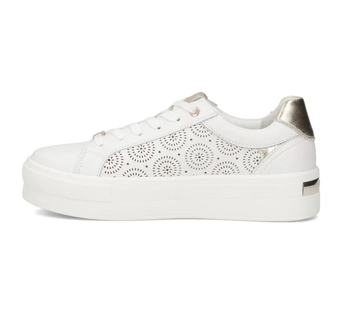 Bílé kožené polobotky na platformě Filippo DP7668/26