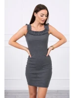 Španělské šaty s volánky grafitové Španělské šaty s volánky grafitové