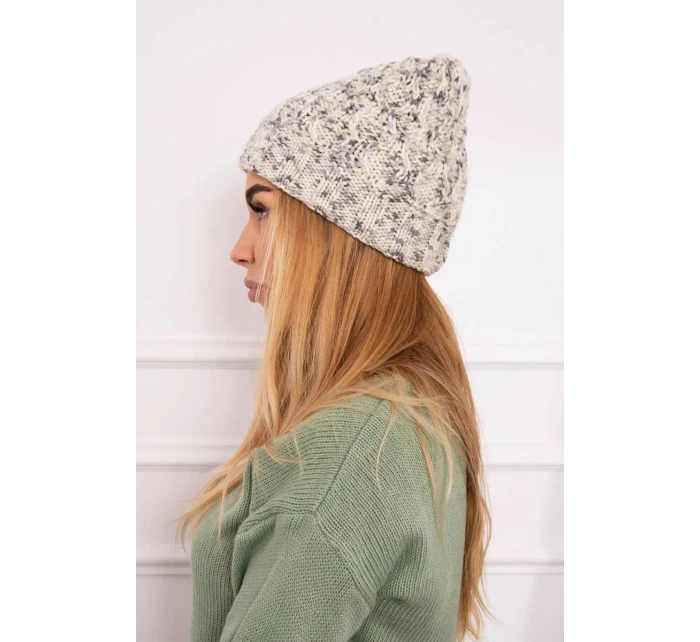 Dámská čepice Eliza K205 ecru+grey Dámská čepice Eliza K205 ecru+grey
