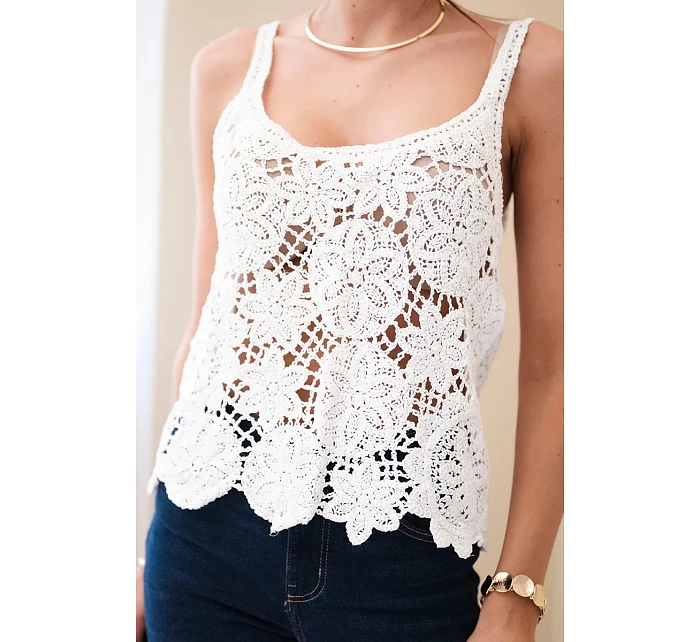 Dámská viskózová halenka bez rukávů s výstřihem do V džínová