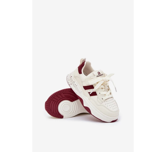 Dětské Tenisky Na Platformě Bežovo-Červené Grellio