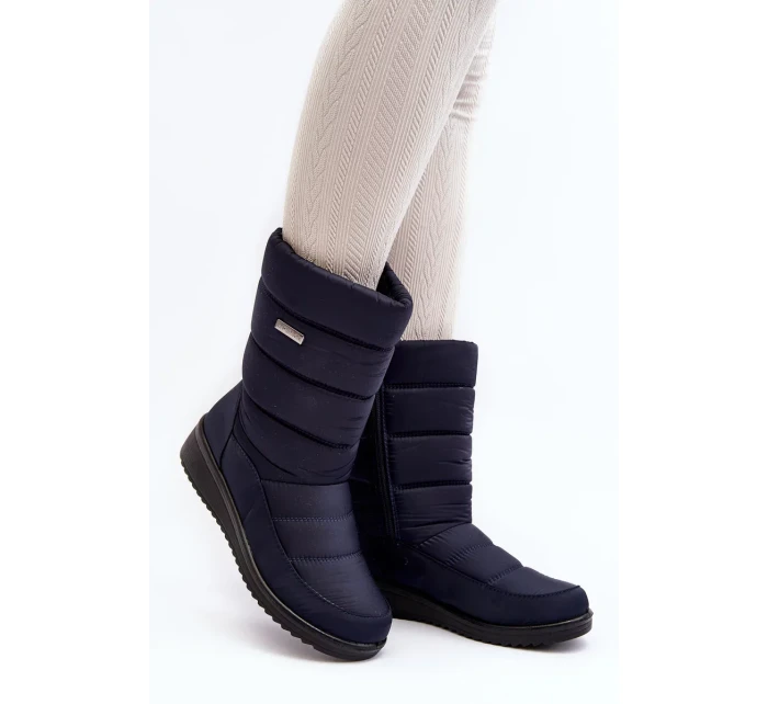 Zateplené sněhule na klínku, tmavě modrá Calena Zateplené sněhule na klínku, tmavě modrá Calena