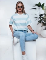Dámské pruhované tričko tyrkysové Dstreet model 21976438 - FashionStreet